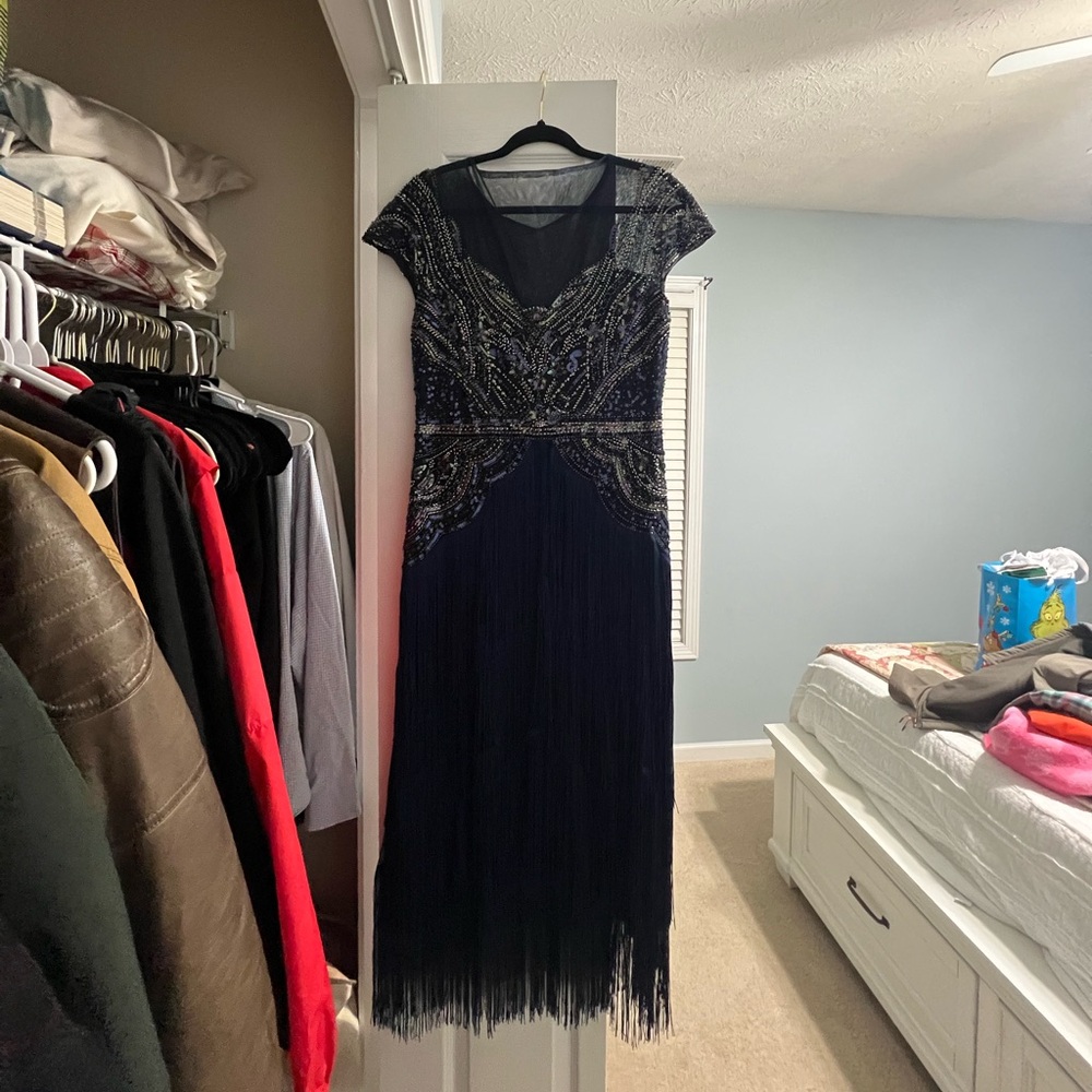 Chic Black Beaded Maxi Dress